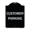 Signmission Designer Series Sign-Customer Parking, Black & White Heavy-Gauge Aluminum, 24" x 18", BW-1824-9986 A-DES-BW-1824-9986